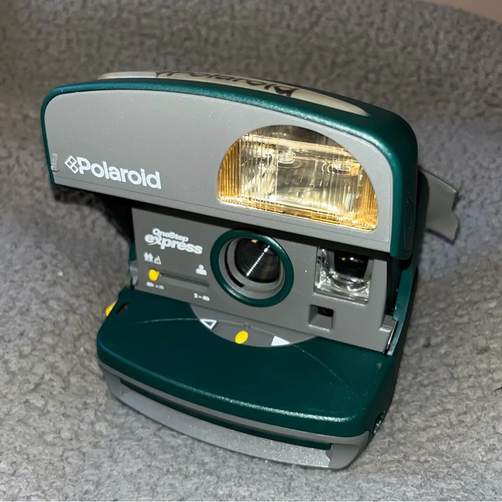 Vintage Hunter Green Grey Polaroid OneStep Express 600 Instant Film Camera V